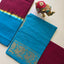 Madurai sungudi zari kattam salwar set - blue with maroon MS22