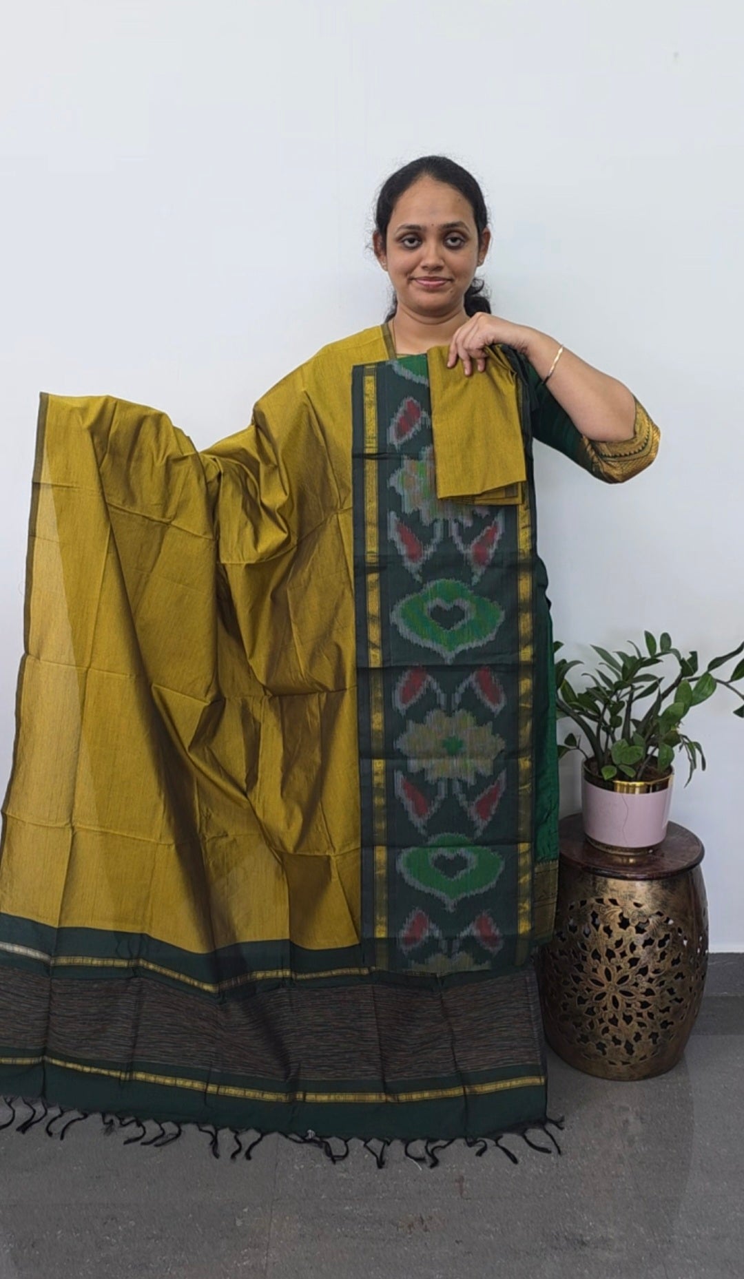 Pochampally sico set with ikkat damn -SD433