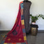 Handcrafted ajrakh cotton top with applique cotton shawl - BAA27