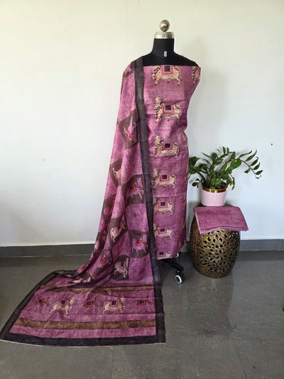 Pichwai semi tussar silk set-KM91