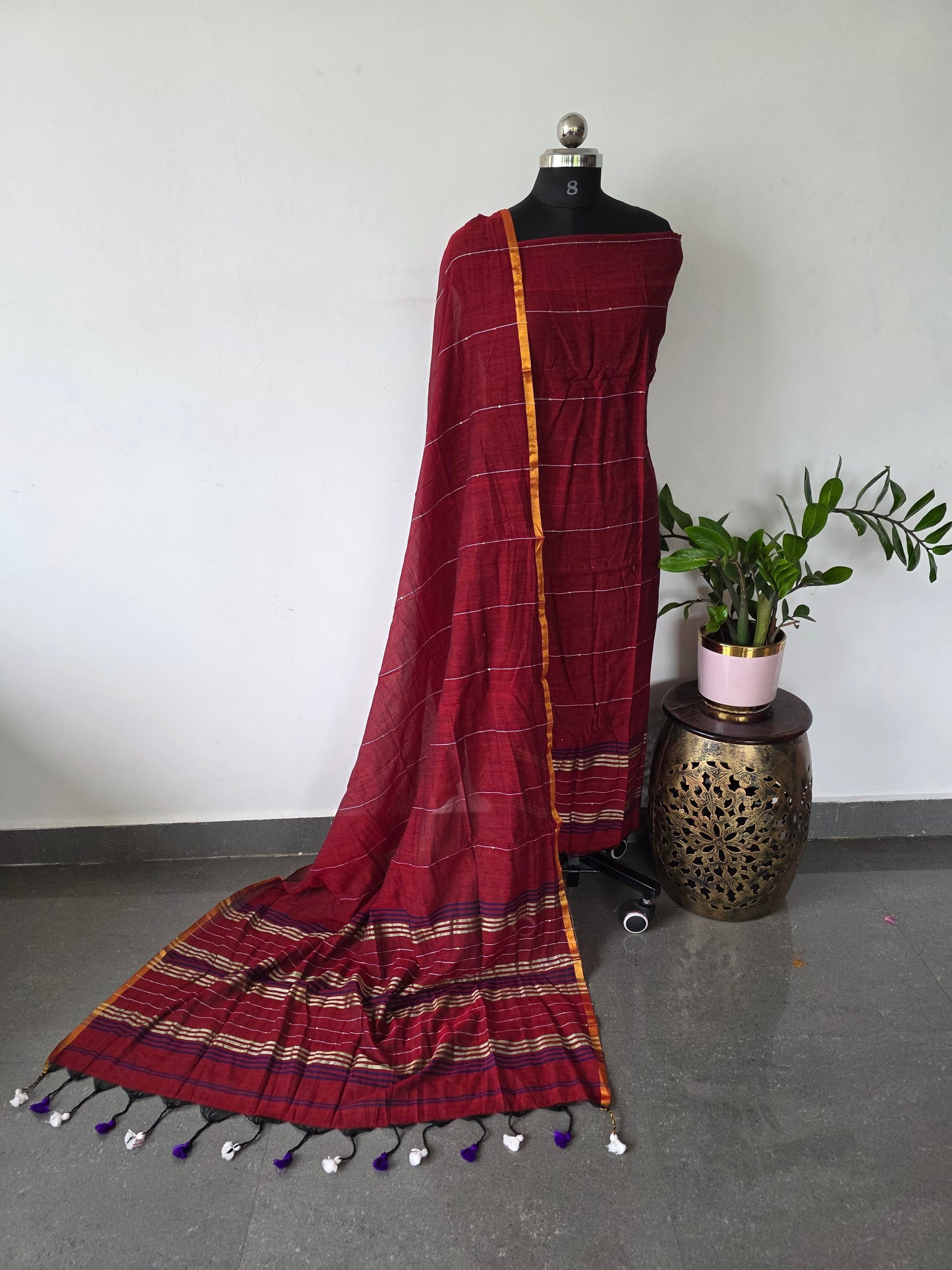 Premium mul khadi sequence work set - MUL261