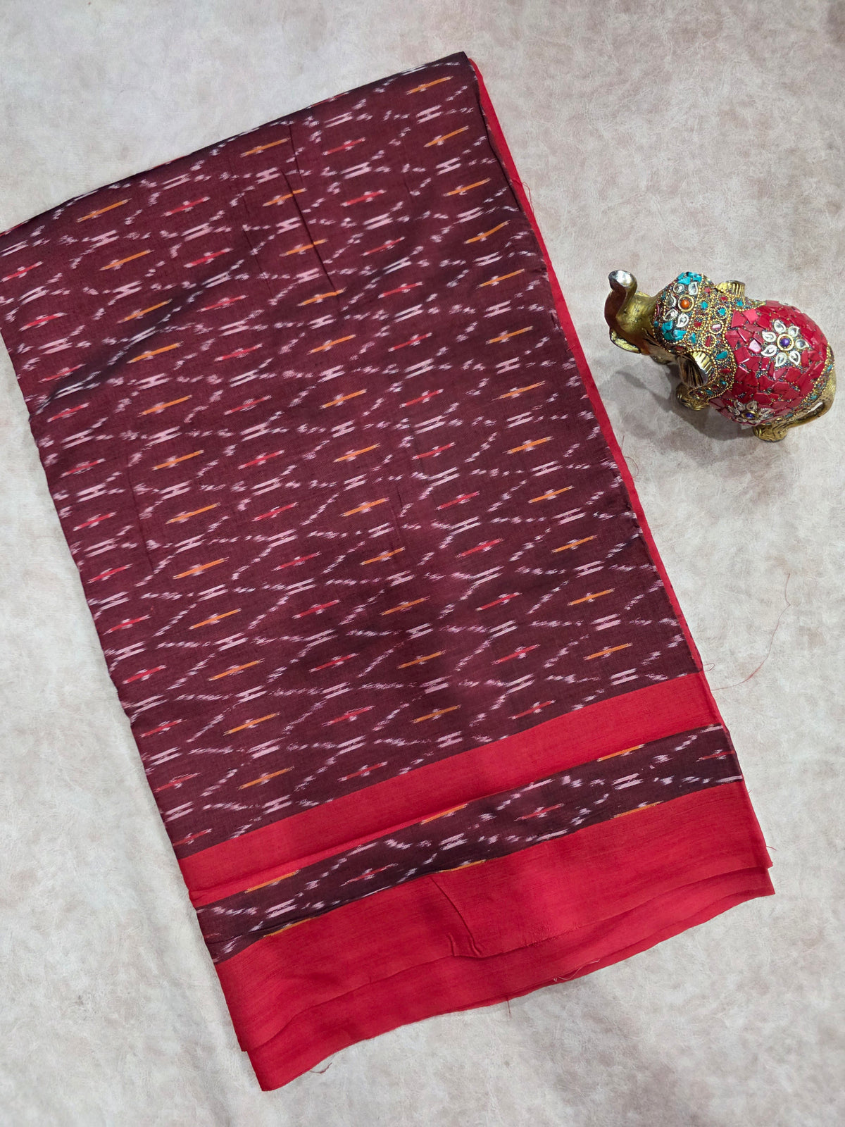 Mercerised warp ikkat saree - WW280