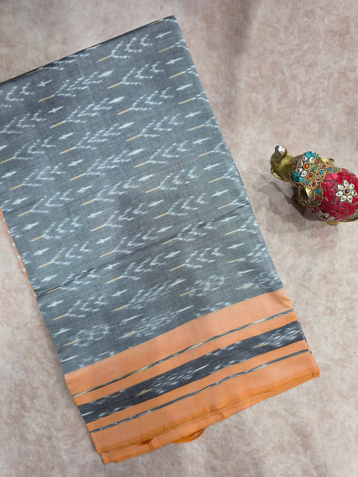 Mercerised warp ikkat saree - WW297