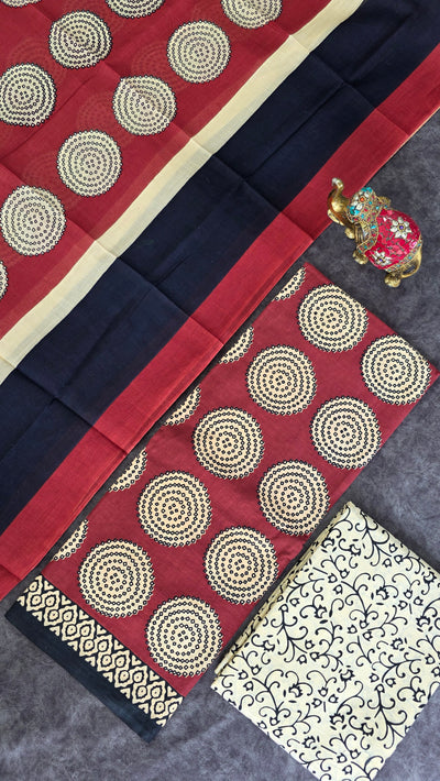 Handblock jaipuri pure cotton set -JA914