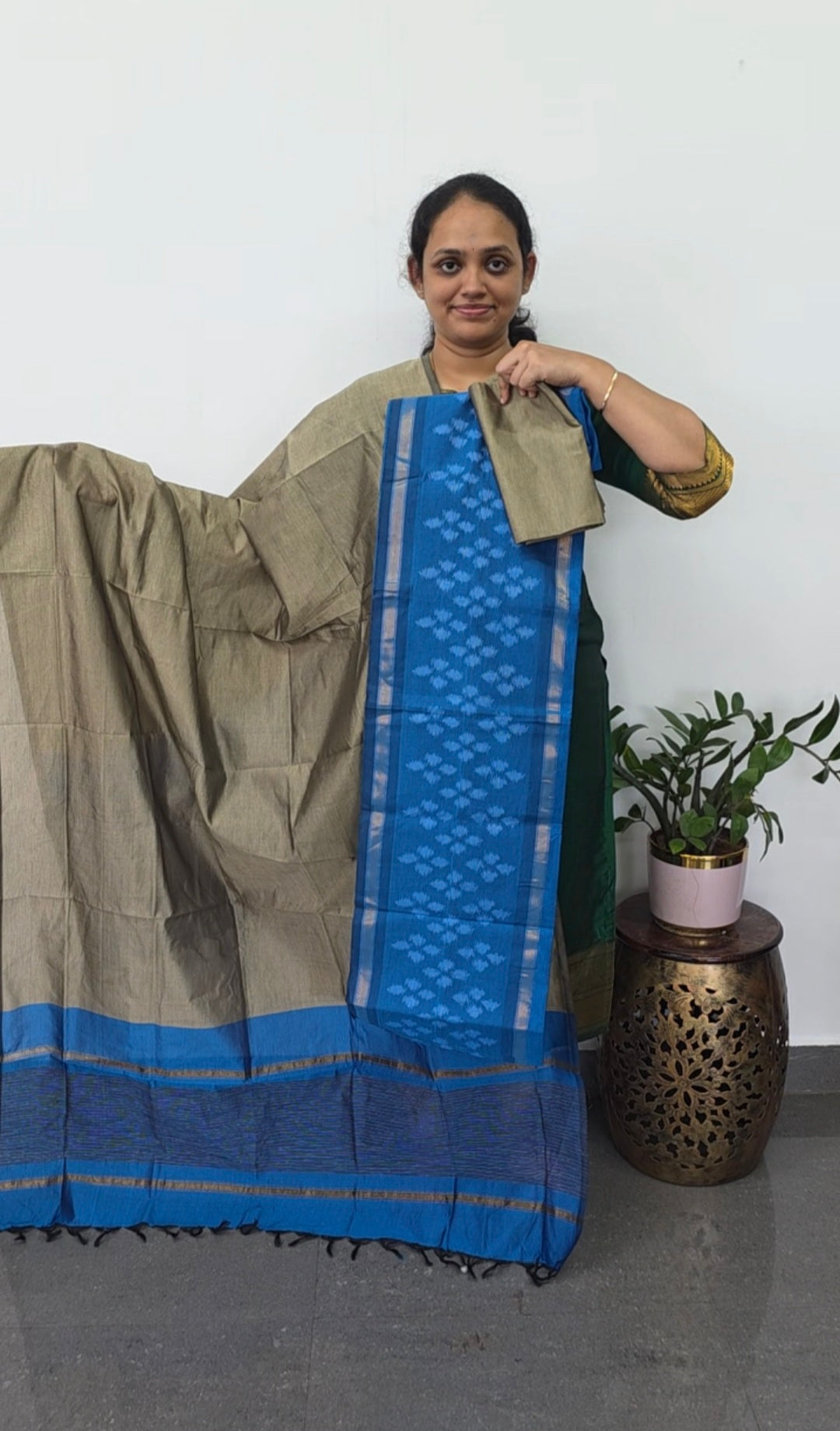 Pochampally sico set with ikkat damn -SD426