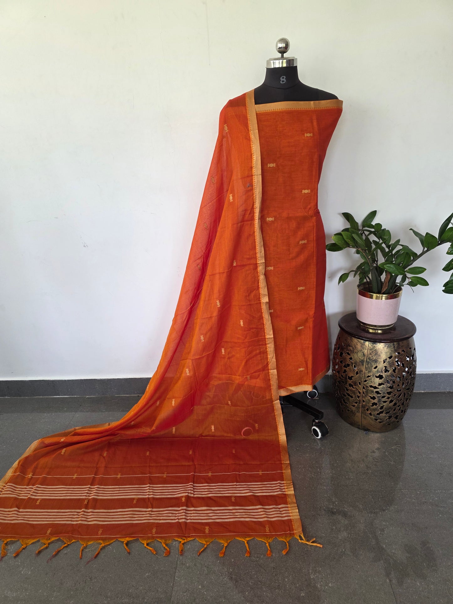 Mercerised narayanapet salwar set with butta weave (4.5 meters) -NA490