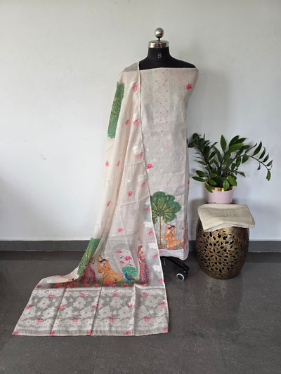 Hand embroidery silk cotton salwar set - AS89