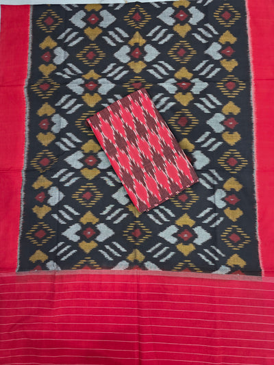 Ikkat cotton with Handloom Mercerised ikkat duppatta - WW875