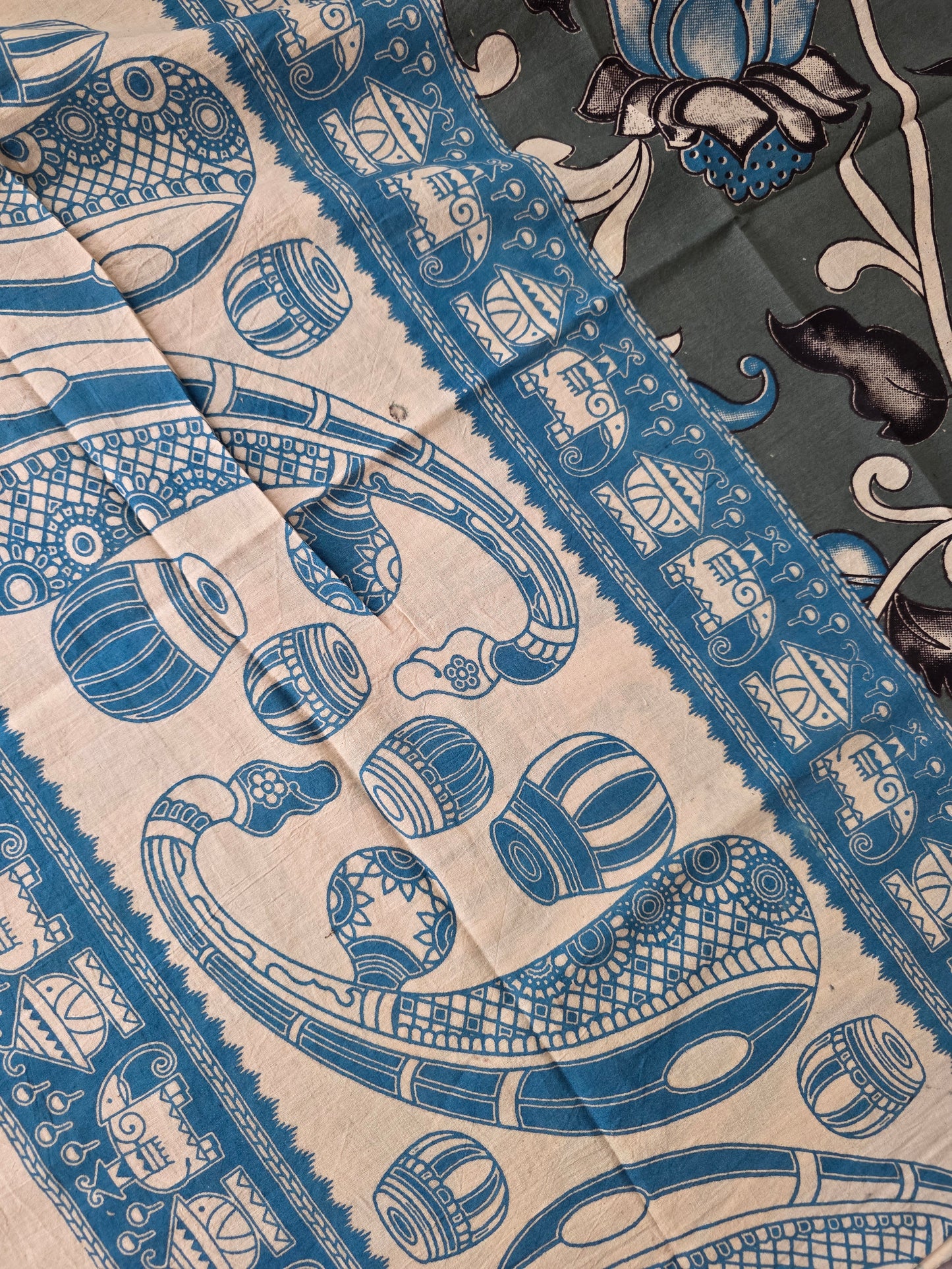 Pure Kalamkari Cotton Salwar Set (2.50 Metres) - Ak349