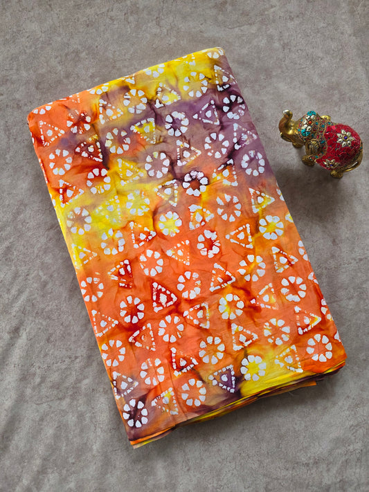 Handcrafted batik cotton running material (0.5 mtrs )- HB8