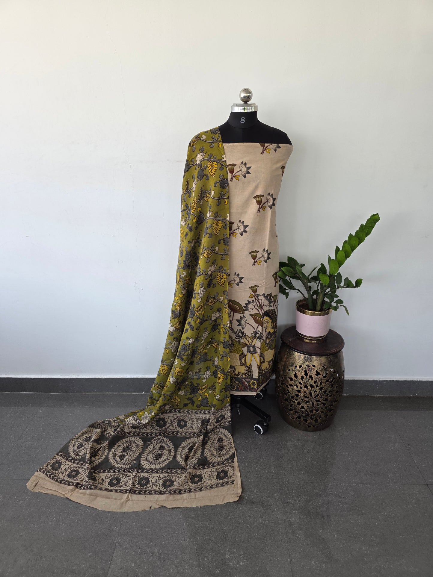 Authentic pure kalamkari cotton set- AK82