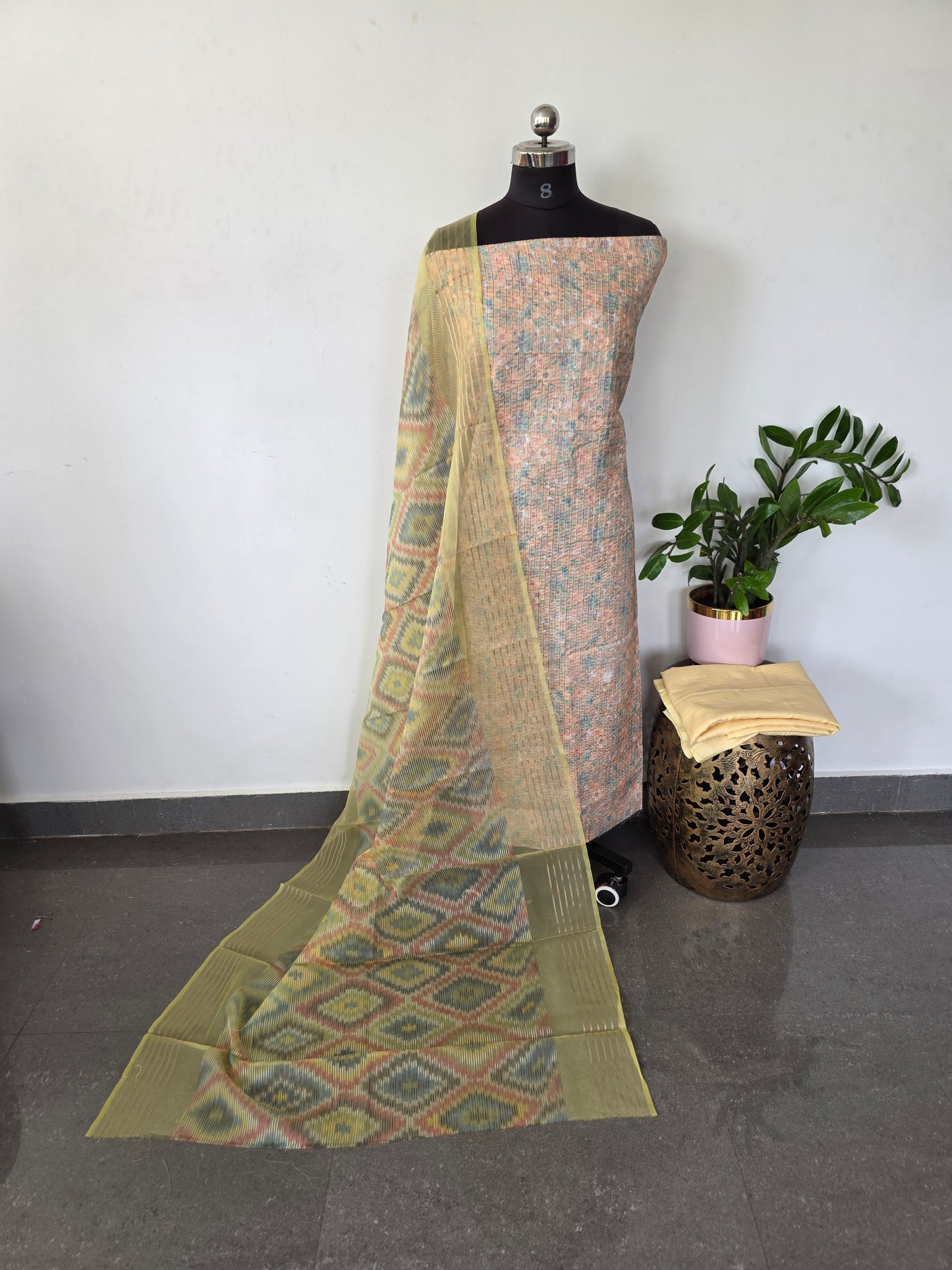 Fancy tussar silk set - CLA411