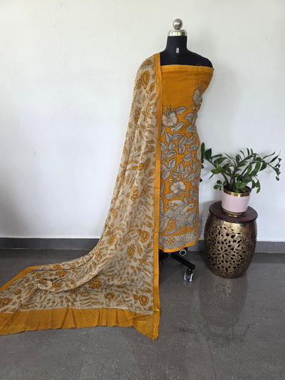 Handcrafted Kota kalamkari set (2 pc set )-AK460