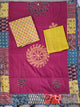Handcrafted ajrakh cotton top with applique cotton shawl - BAA23