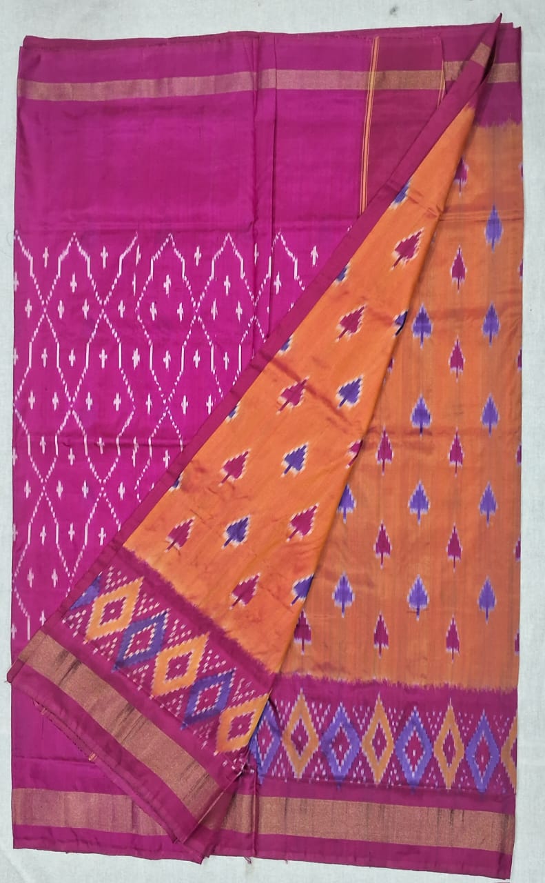 Mulberry pure Ikkat pattu saree- WW600