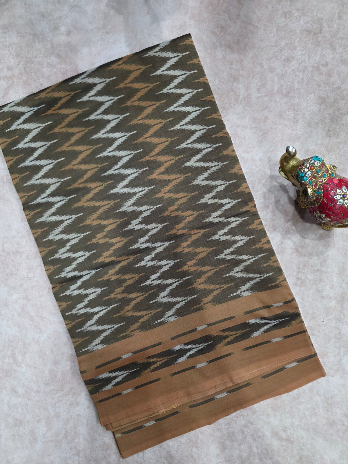 Mercerised warp ikkat saree - WW290