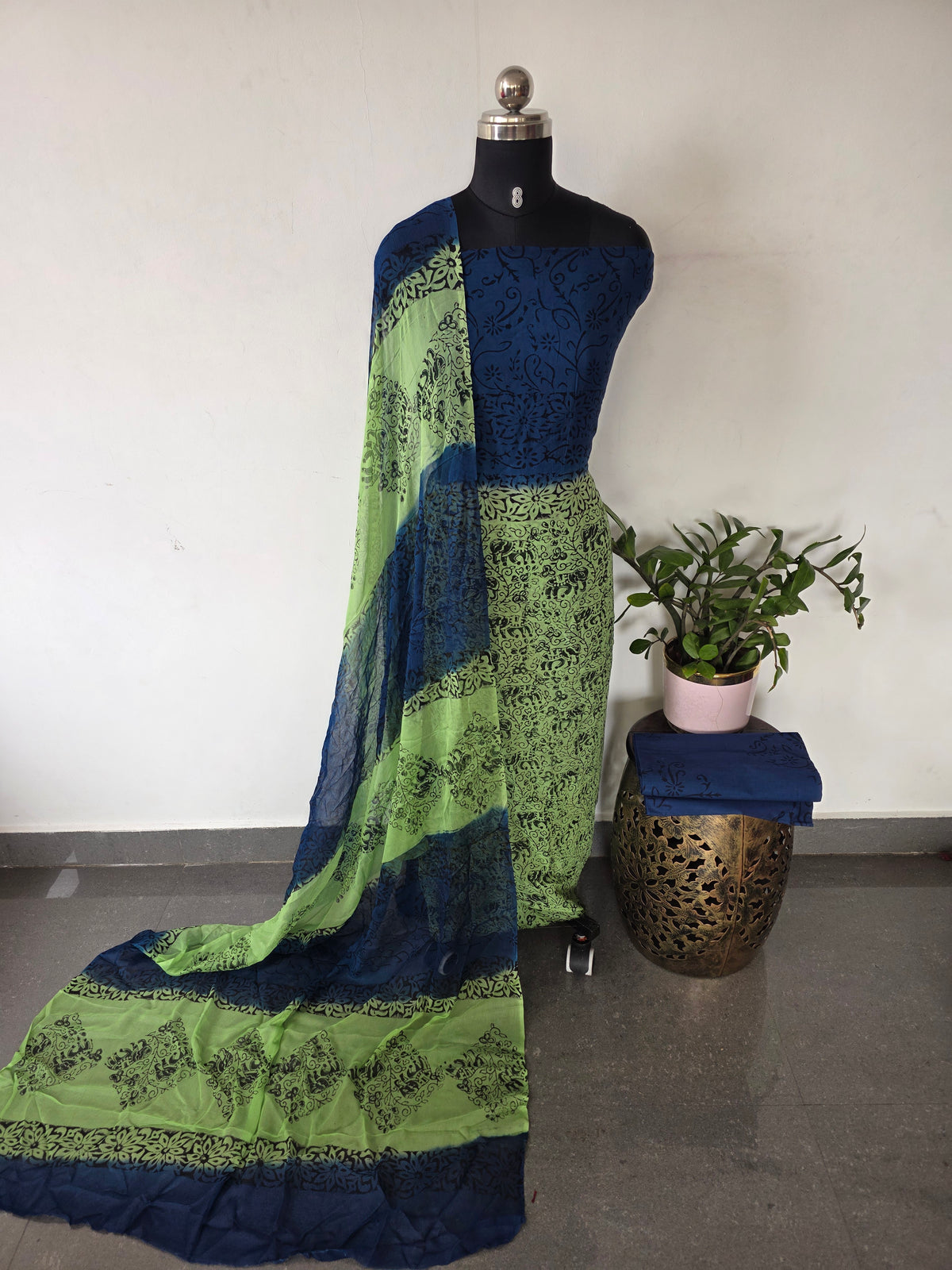 Handblock georgette salwar set -GE250