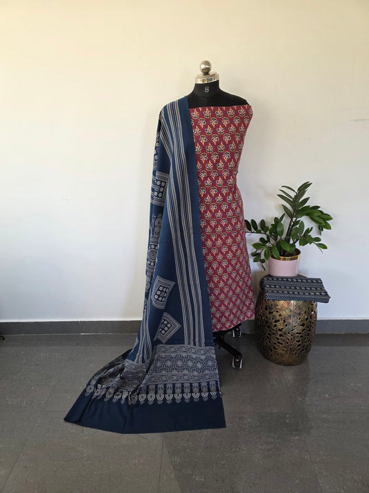 Pure kantha Ajrakh cotton set - VC15