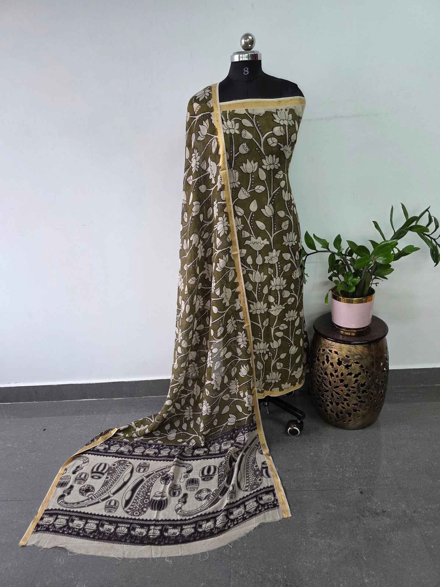 Handcrafted kota kalamkari set (2 pc set )- AK316
