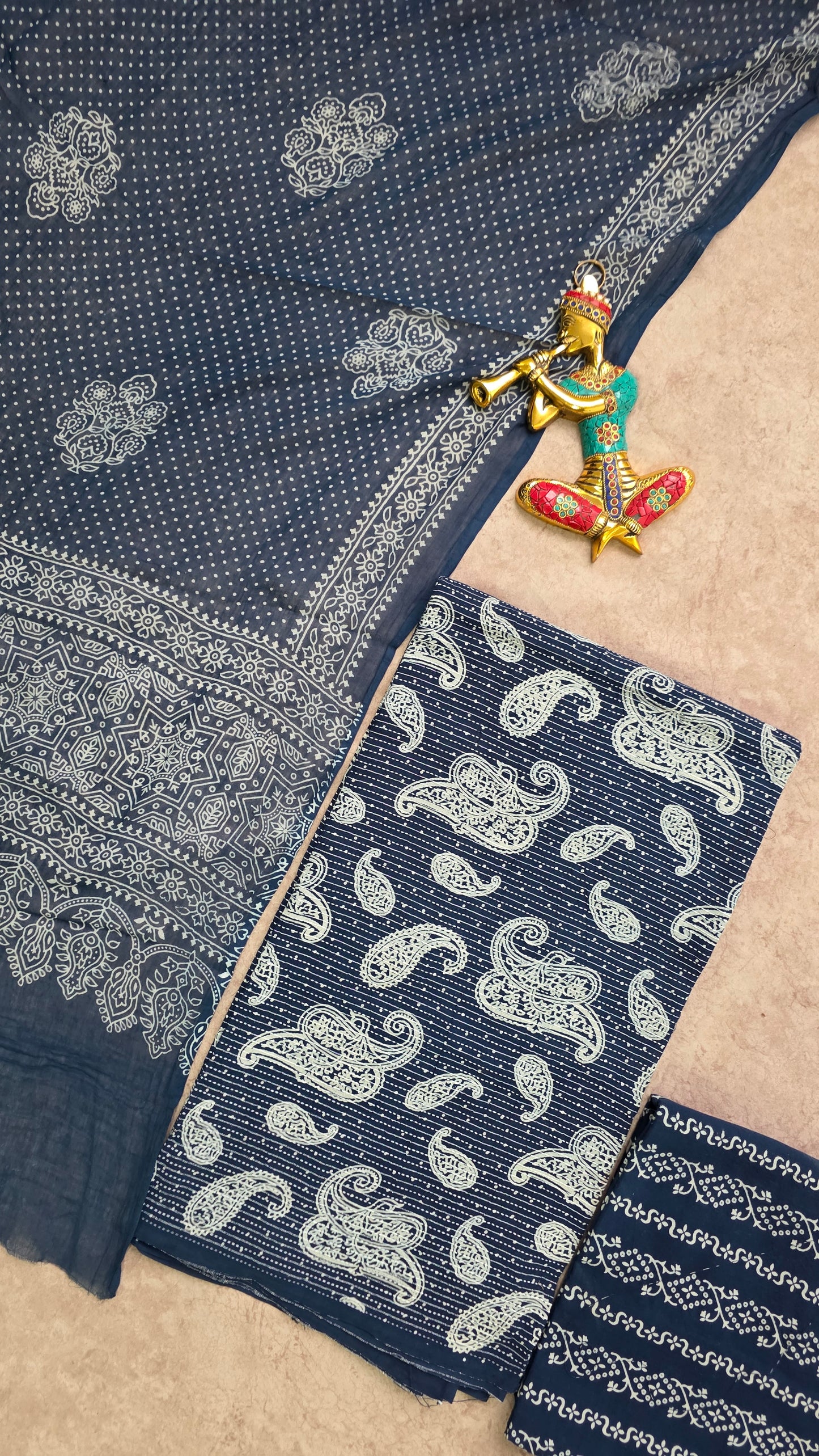 Heavy kantha Ajrakh cotton set - VC100