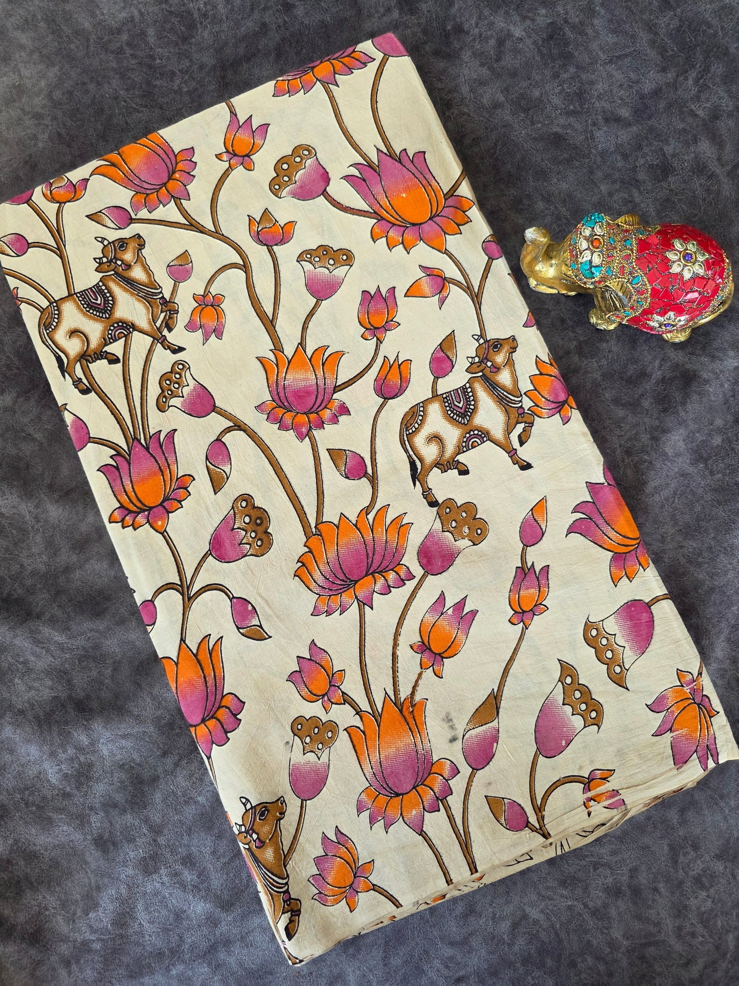 Pure kalamkari cotton running material (0.5mtr)- AK234
