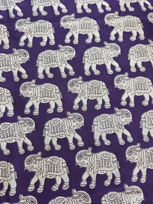 Pure silk kalamkari  running material (1 meter)- KM75