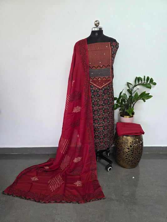Ajrakh cotton set - BA269