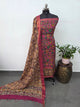 Mangalagiri kalamkari fusion gap border silk set-AK560