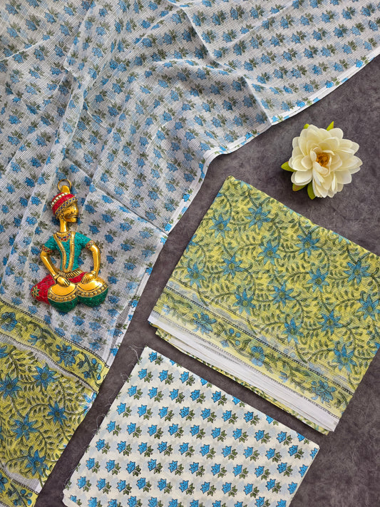 Handblock Kota doria salwar set - JB12