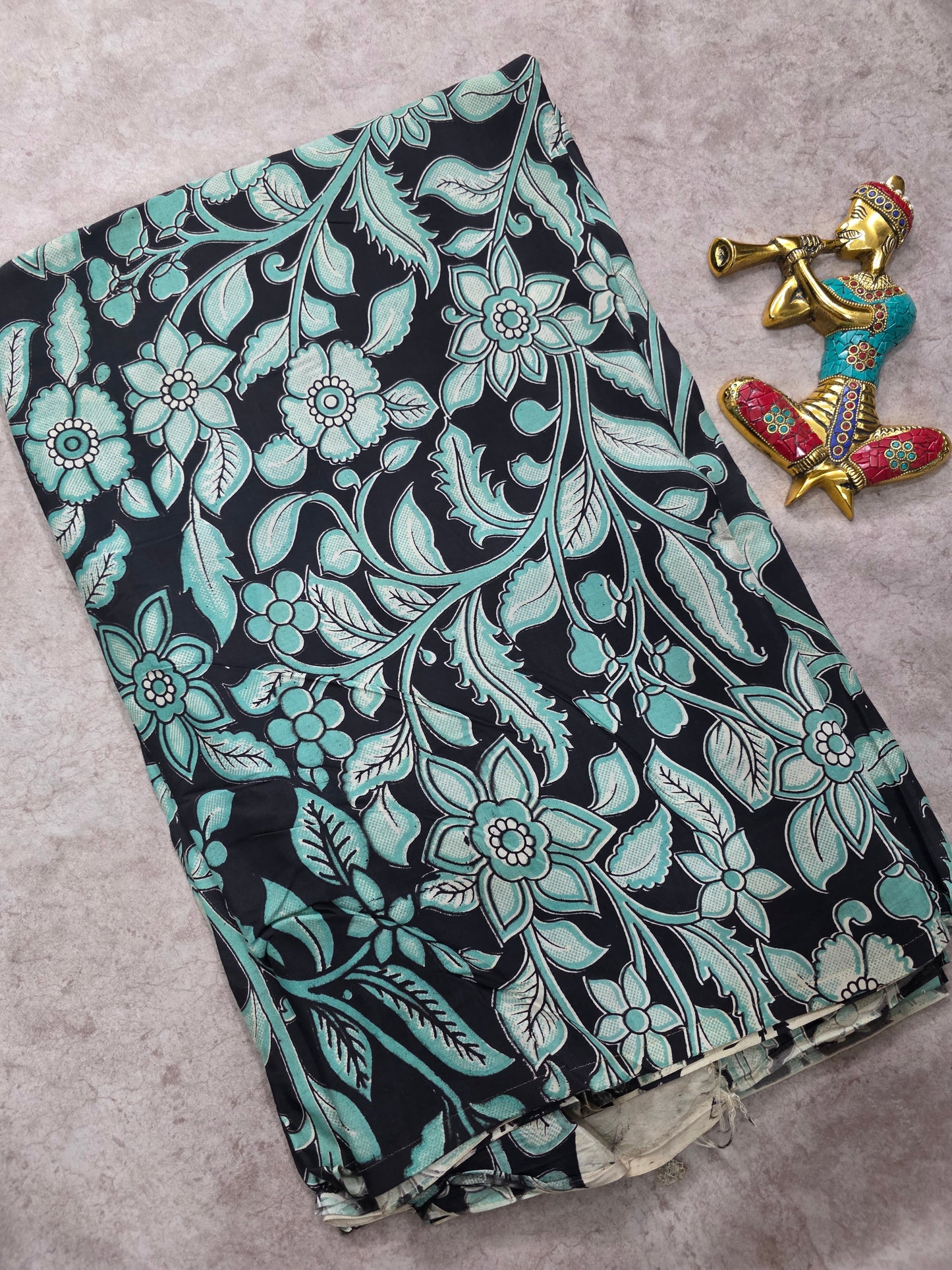 Pure chennuri silk kalamkari running material (0.5 meter)- RV292