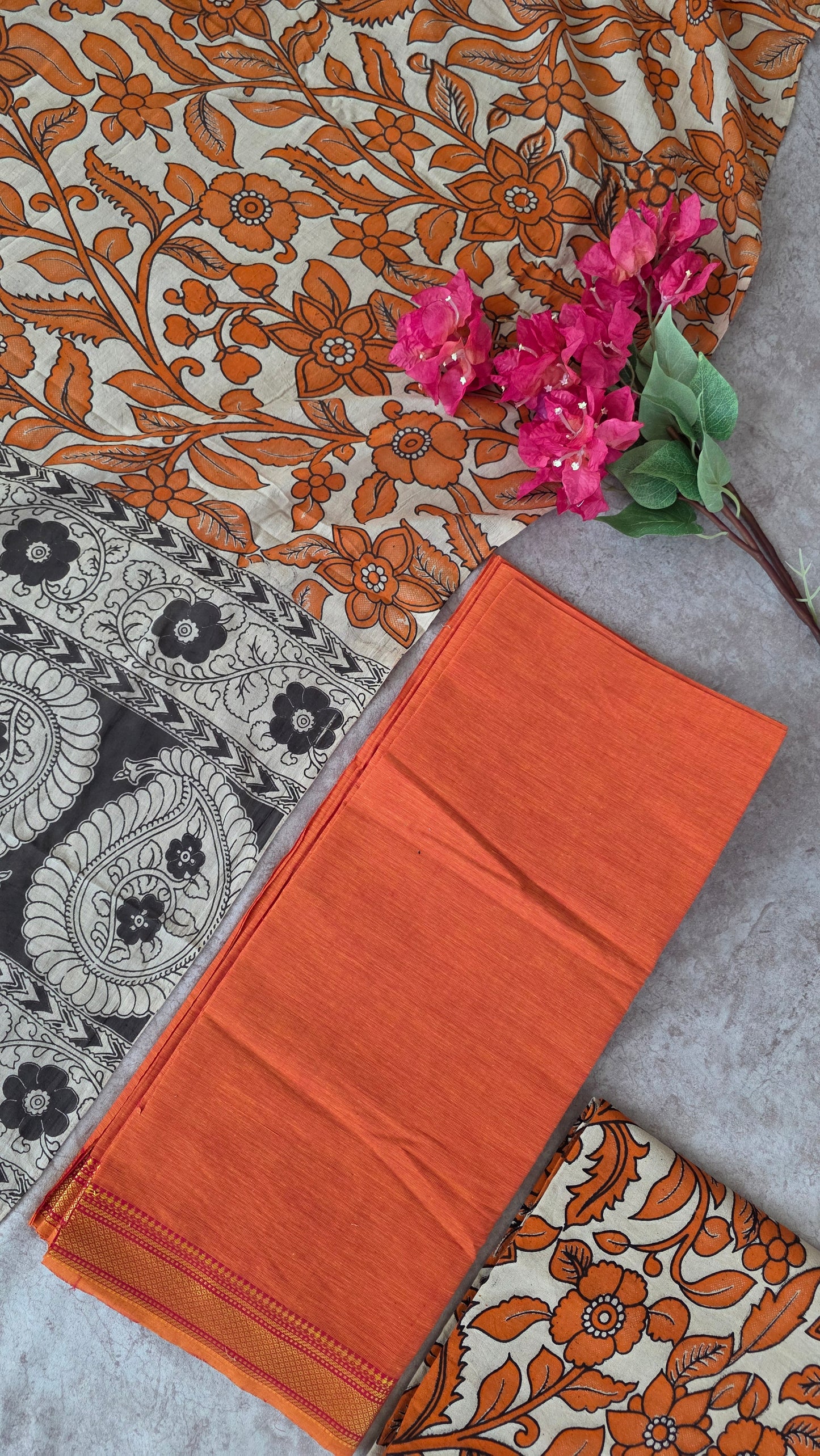 Fusion mangalagiri cotton with kalamkari salwar set - AK36