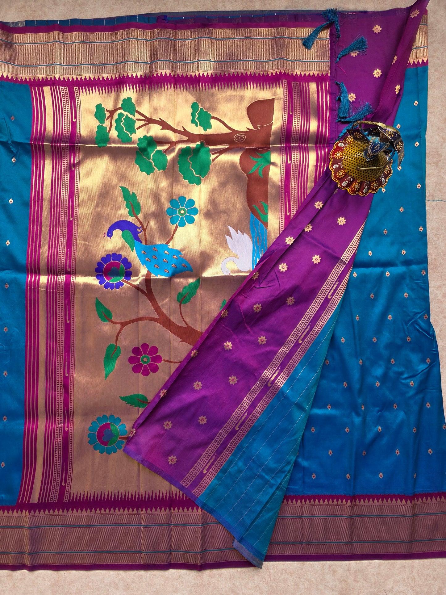 Premium soft silk paithani saree - 6