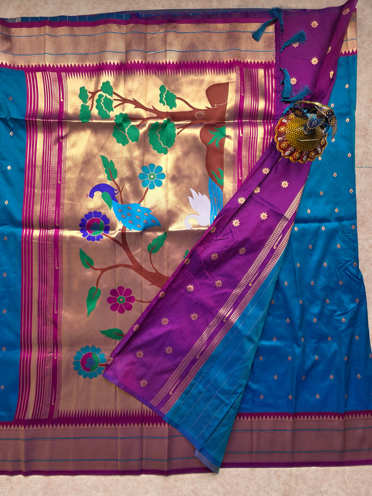 Premium soft silk paithani saree - 6