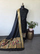 Paithani soft silk set (Black)-JM31