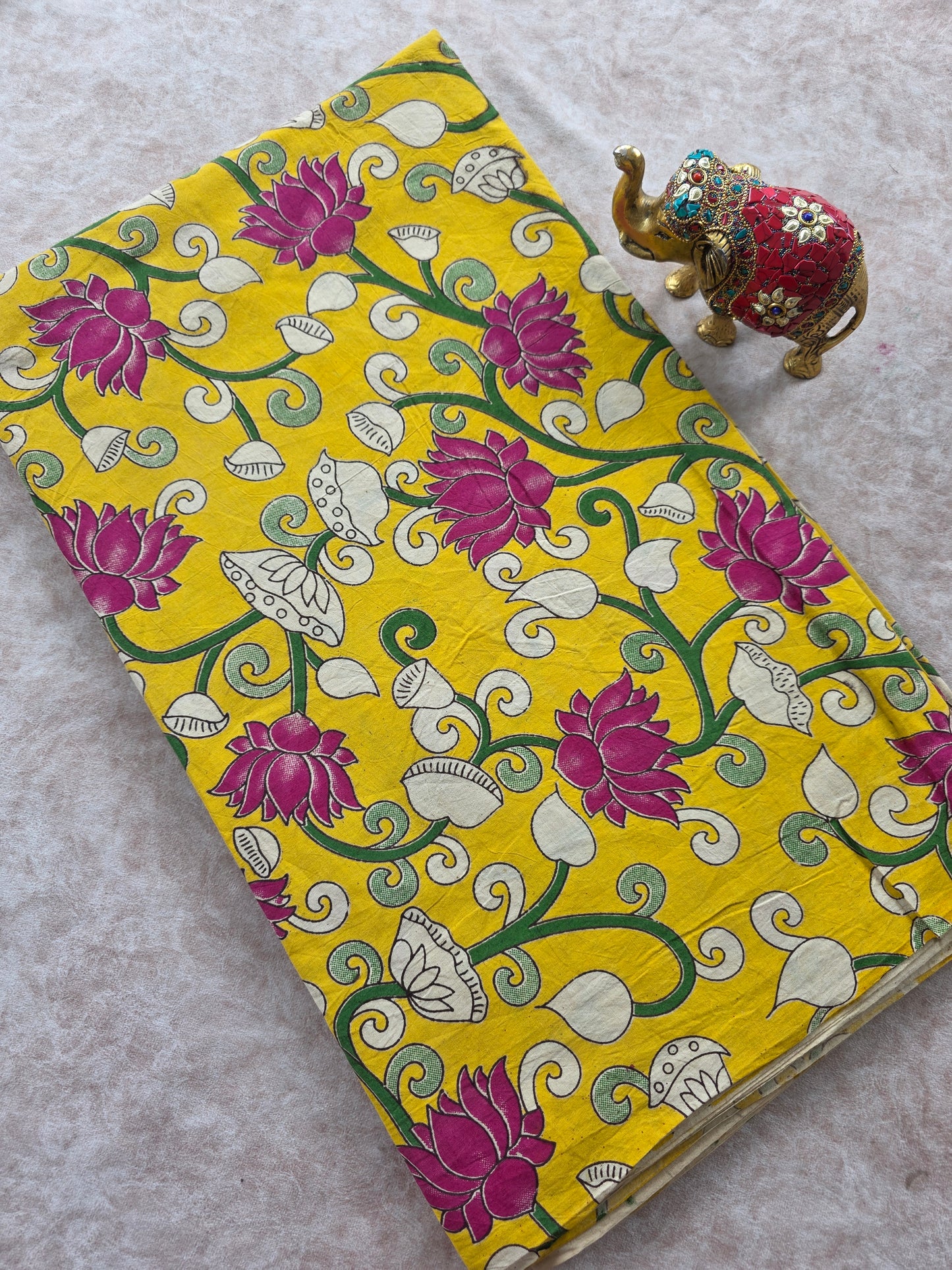 Pure kalamkari cotton running material (1 meter)- KM50