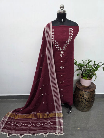 Kala cotton Handloom bhujodi cotton suit -HZ301