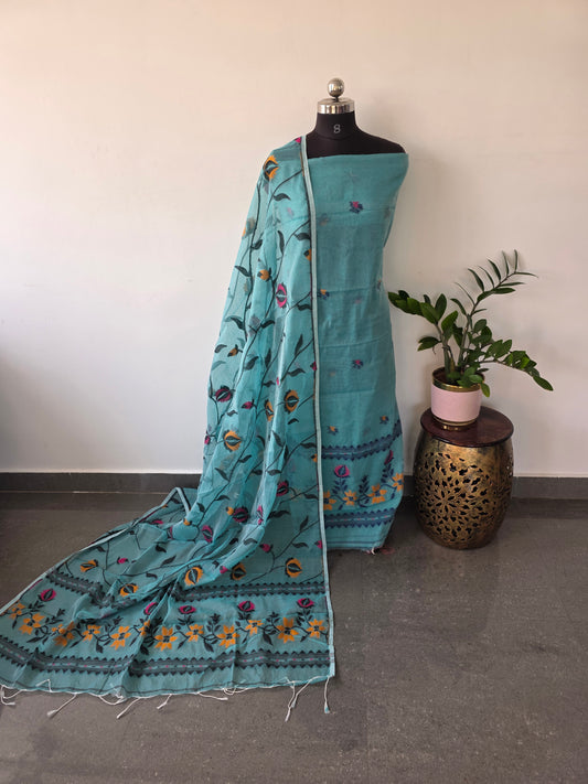 Silk cotton jamdhani set - AV86