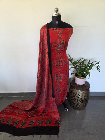 Handcrafted ajrakh modal silk set -HZ316