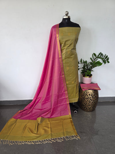 Kanchivaram semi softsilk salwar set (blue) - KS7