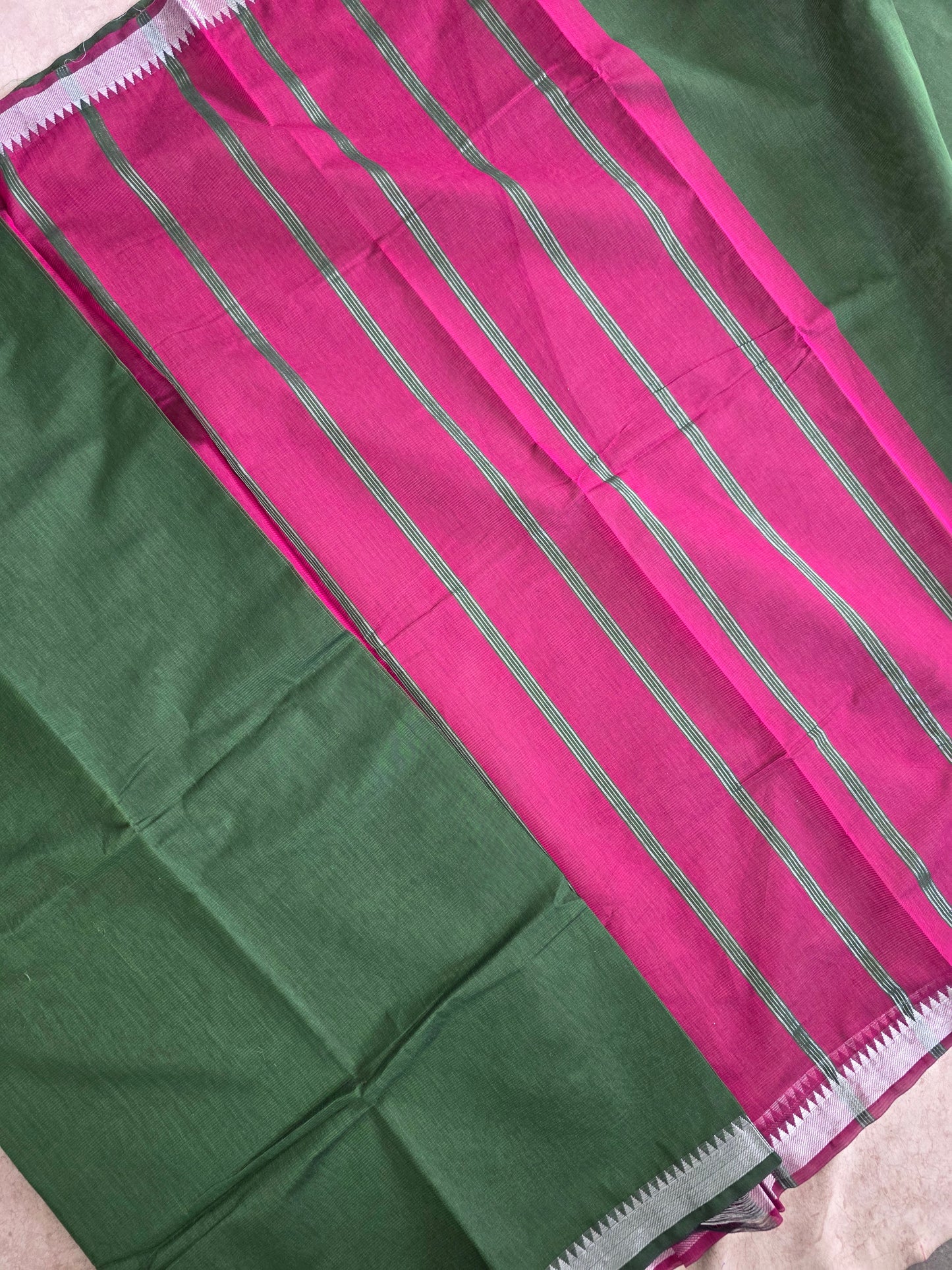 South cotton saree with metallic border - MAA182