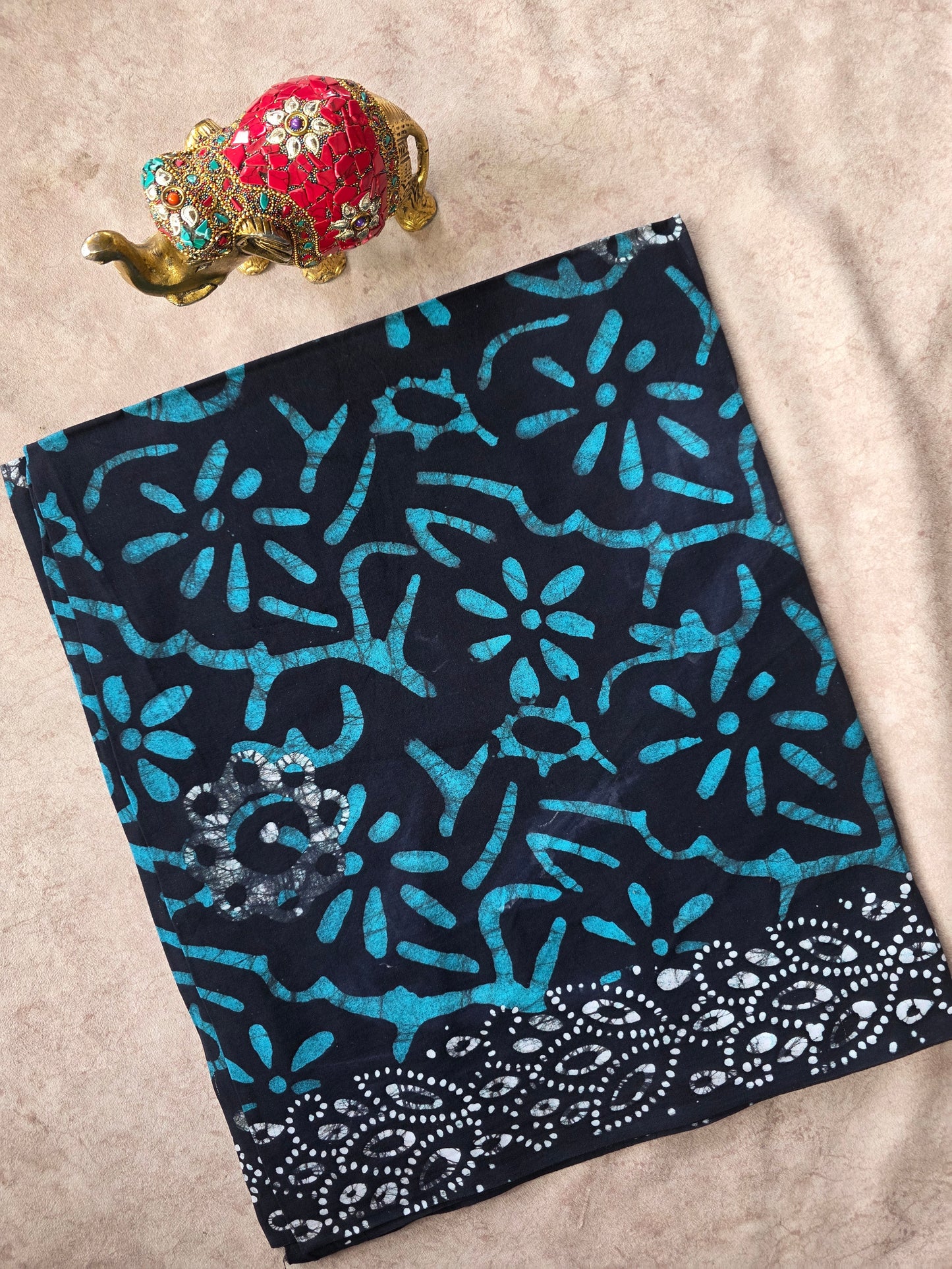 Double colour  batik print Nighty /kaftan  fabric ( approx 3 mtrs ) - NF94