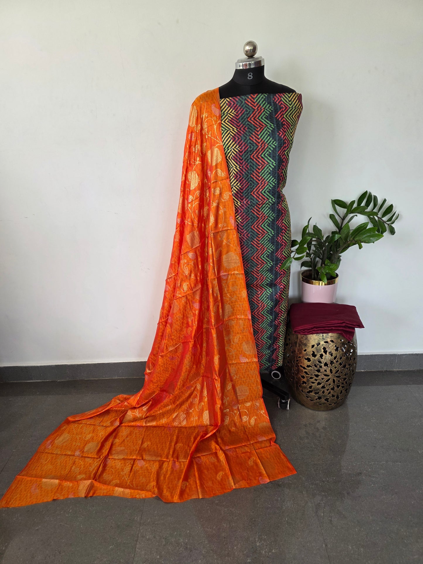 Fancy tussar silk set - CLA407