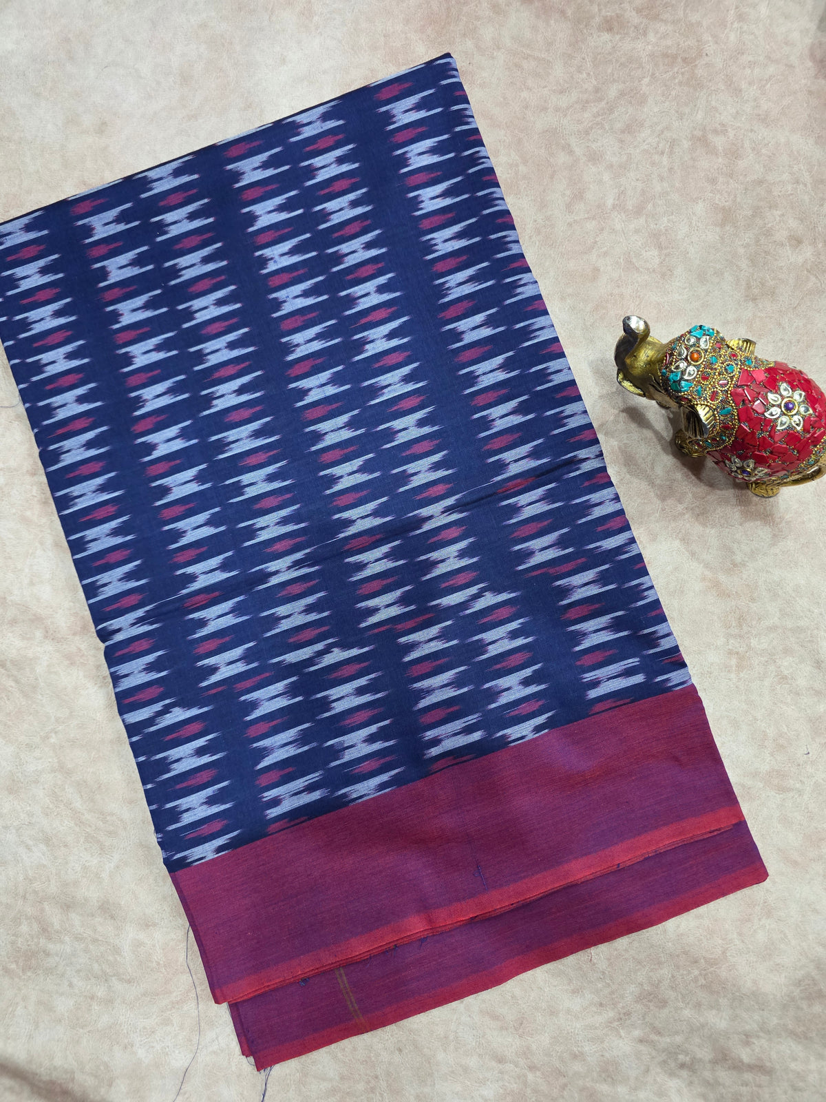 Mercerised warp ikkat saree - WW260