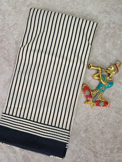 Handblock Jaipuri pure cotton saree - JA532