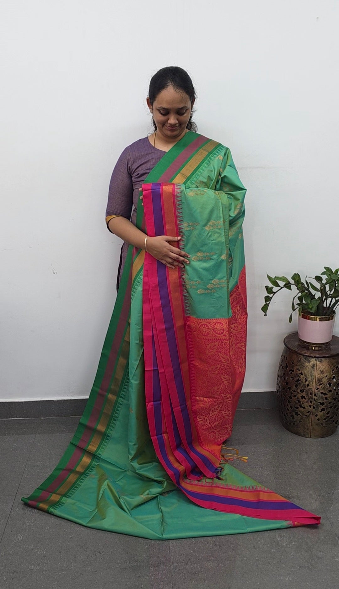 Gadwal semi soft silk saree - GS51