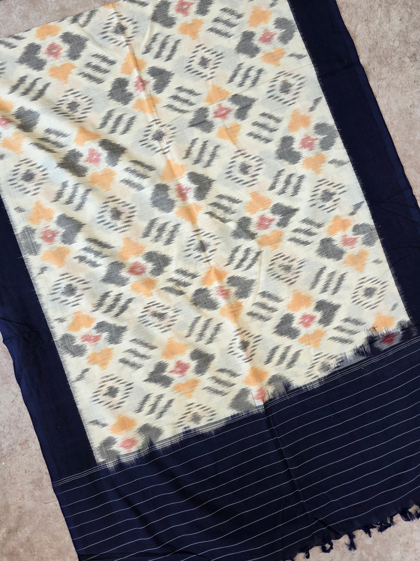 Handloom  mercerised weft ikkat duppatta  - KK135
