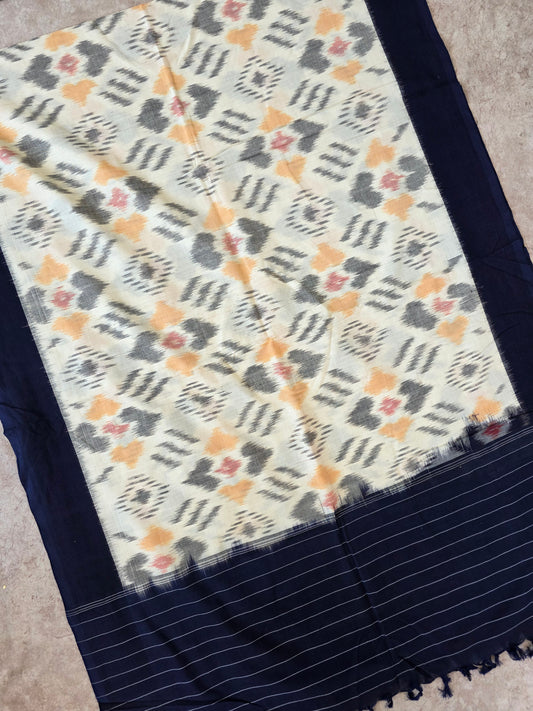 Handloom  mercerised weft ikkat duppatta  - KK135