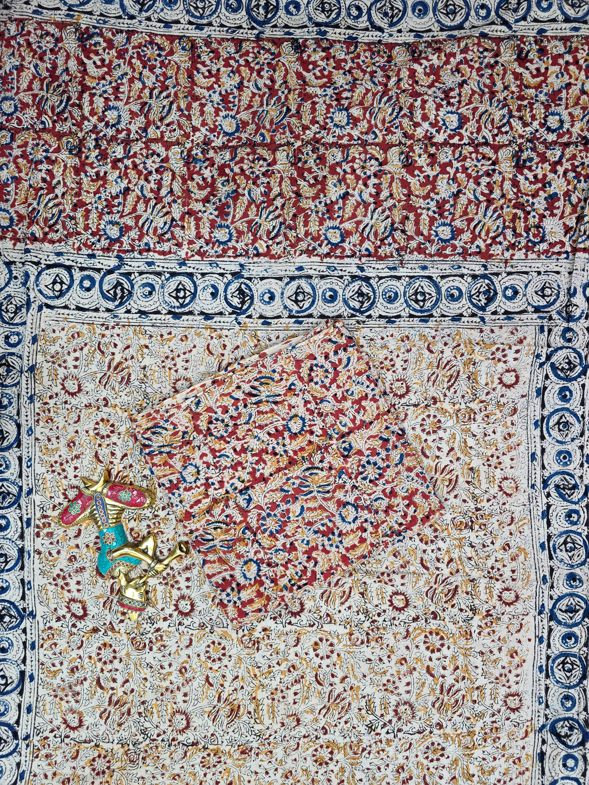 Handblock pure kalamkari cotton set (2 pc set) - AK525