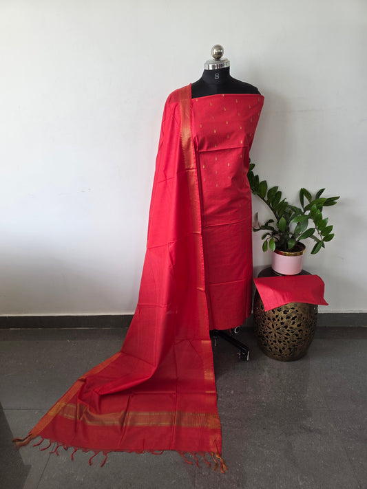 Bhagalpuri fusion mangalagiri katan silk set - BA160