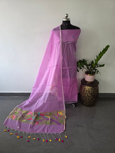 Premium muslin paithani jamdhani set - MUL68